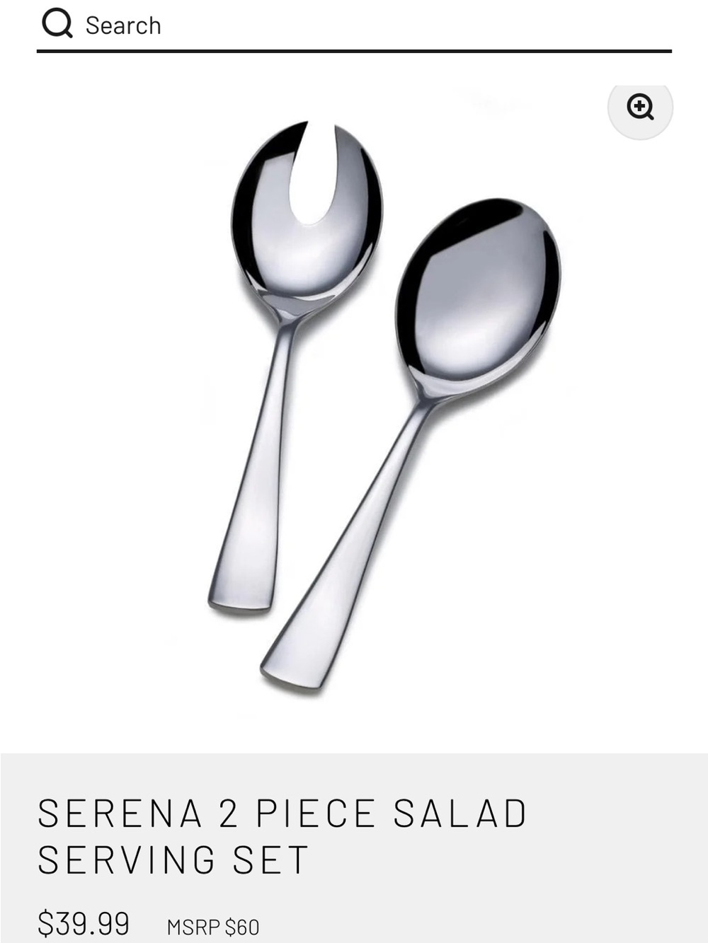 Mikasa Serena 2-Piece Salad Serving Set - Silver